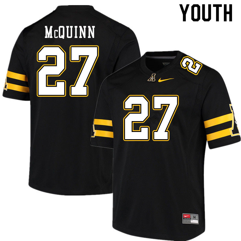 Youth #27 Matthew McQuinn Appalachian State Mountaineers College Football Jerseys Sale-Black